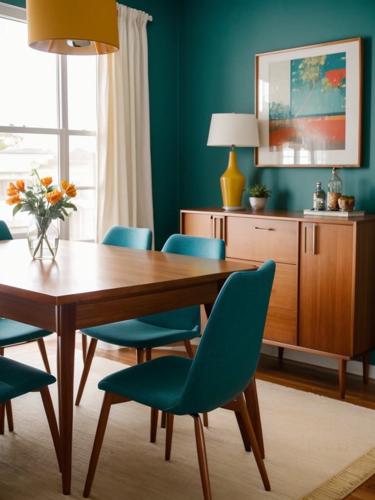 mid-century-modern-dining-room-ideas-retro-inspired-furniture-pops-vibrant-colors