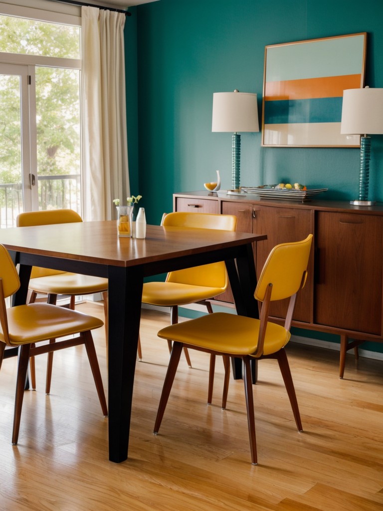 mid-century-modern-dining-room-ideas-retro-furniture-bold-pops-color-iconic-design-elements