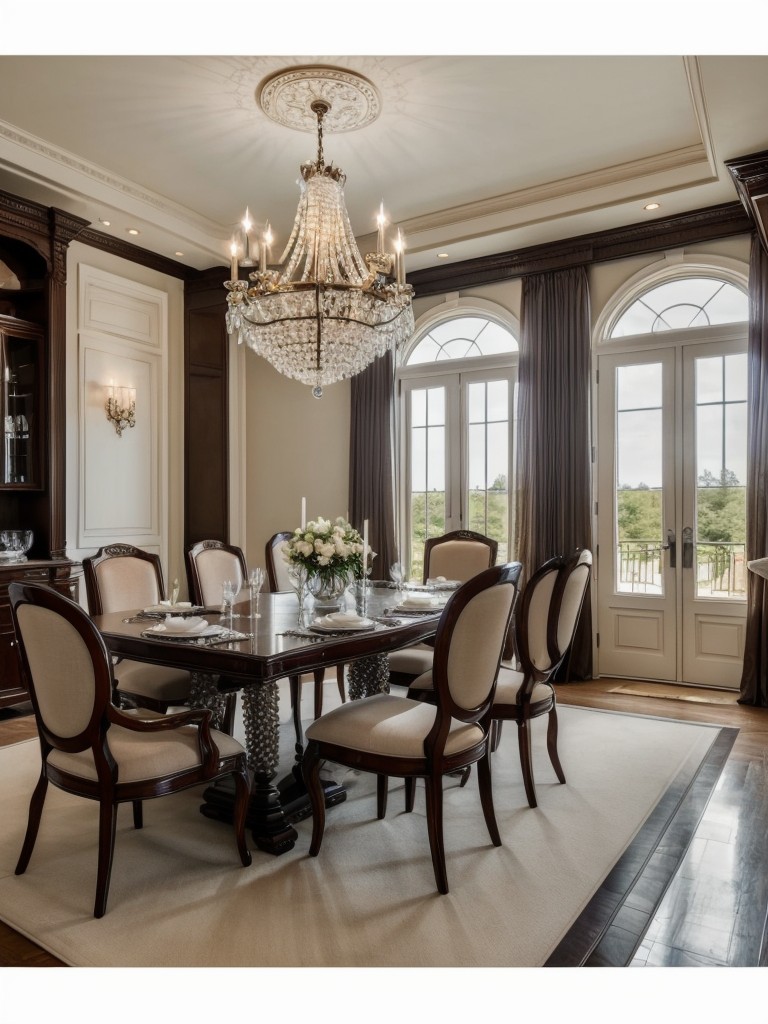 formal-dining-room-ideas-sophisticated-elegant-design-crystal-chandeliers-fine-china