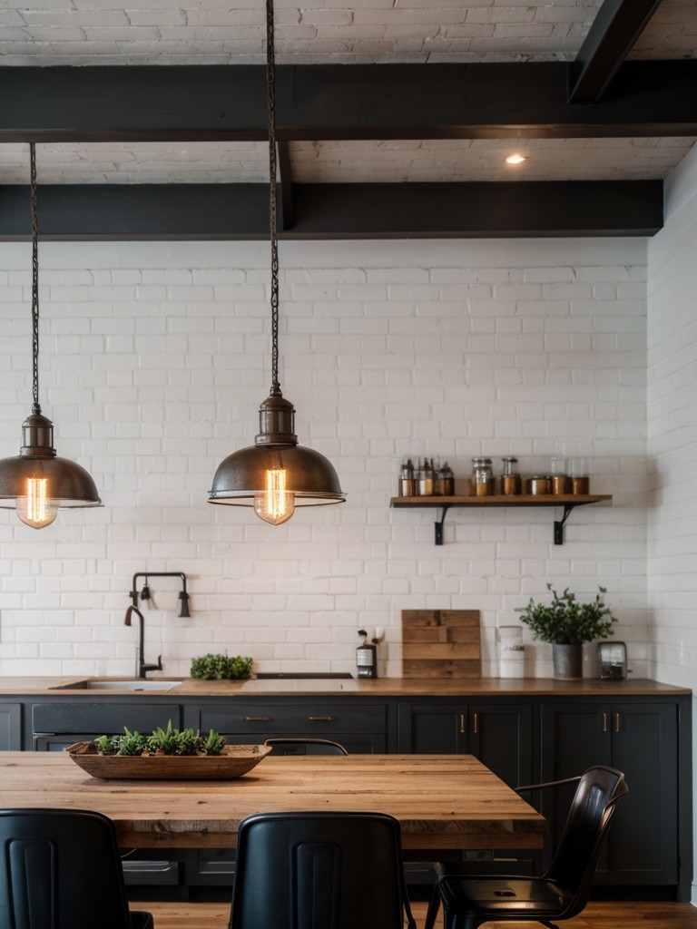 industrial-dining-room-ideas-raw-materials-like-brick-walls-metal-accents-edison-bulb-lighting