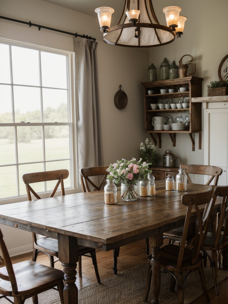 farmhouse-dining-room-ideas-rustic-wooden-tables-vintage-inspired-d-cor-cozy-country-inspired-elements-like-mason-jars-floral-arrangements