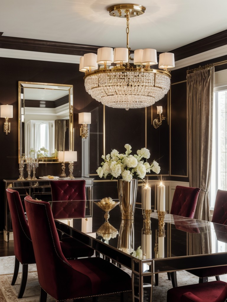 glamorous-dining-room-ideas-luxurious-textures-glamorous-lighting-fixtures-chic-decorative-elements-like-mirrored-furniture-velvet-upholstery