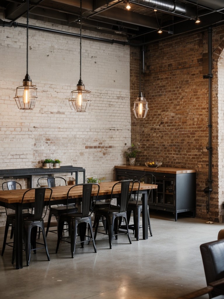 industrial-dining-room-ideas-exposed-brick-walls-metal-accents-vintage-inspired-lighting-fixtures-adding-touch-urban-sophistication