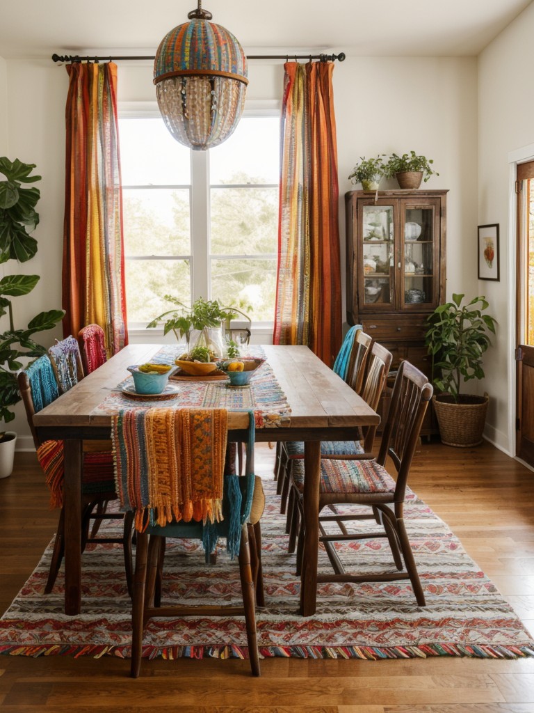 bohemian-dining-room-ideas-free-spirited-eclectic-vibe-featuring-colorful-textiles-mixed-patterns-low-seating-options
