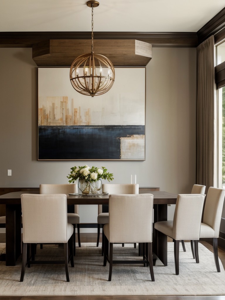 contemporary-dining-room-ideas-blend-modern-traditional-elements-statement-lighting-artwork-focal-points
