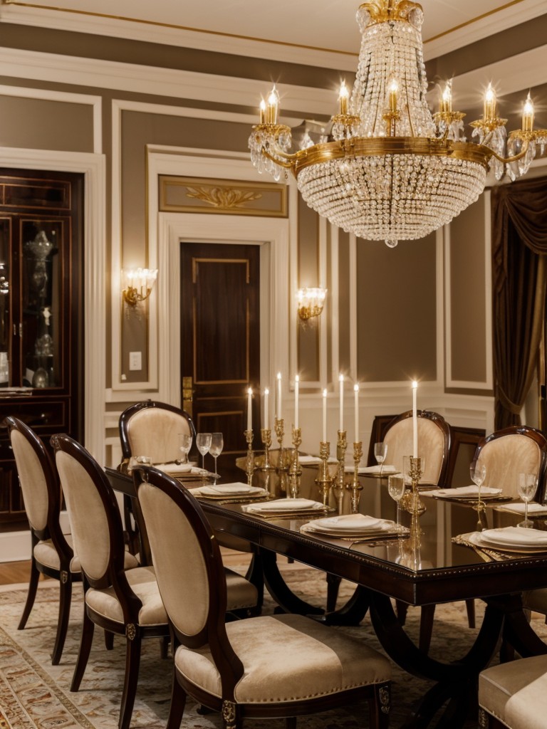 glamorous-dining-room-ideas-luxe-materials-like-velvet-gold-accents-crystal-chandeliers-opulent-table-settings