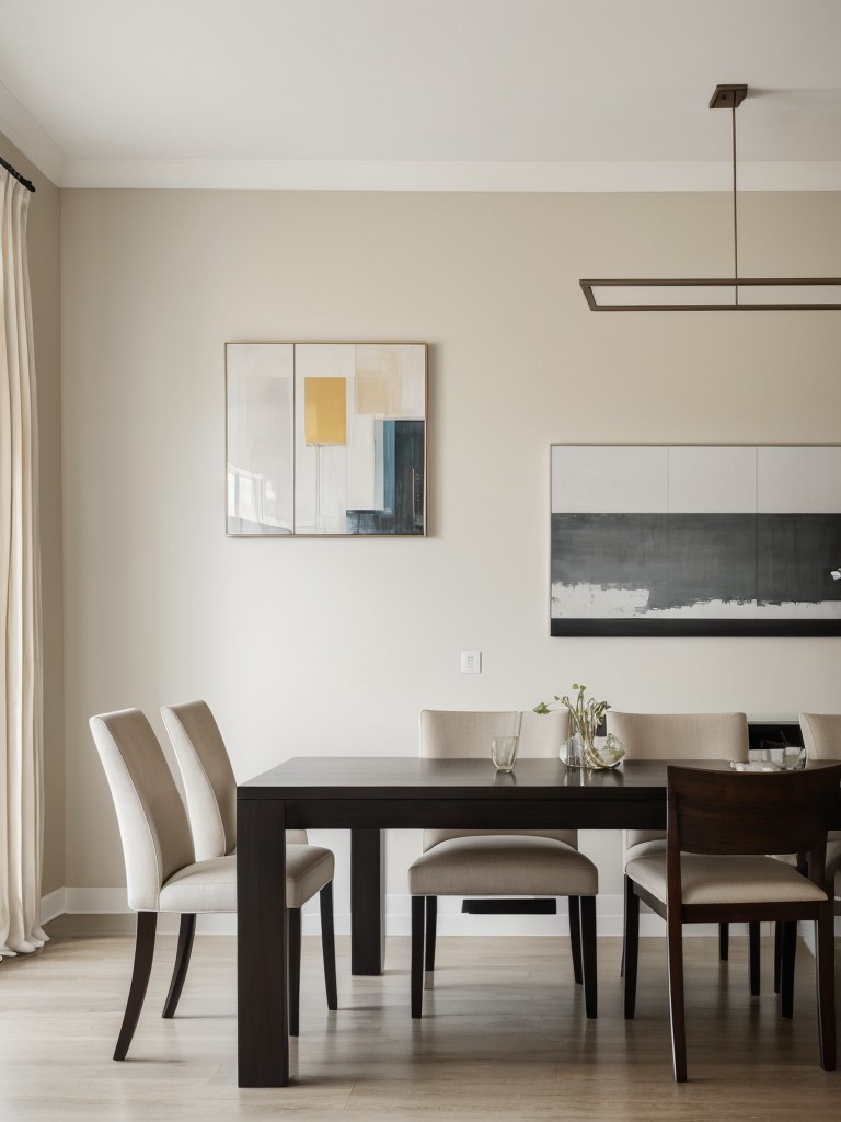 contemporary-dining-room-ideas-sleek-furniture-bold-artwork-neutral-color-palette