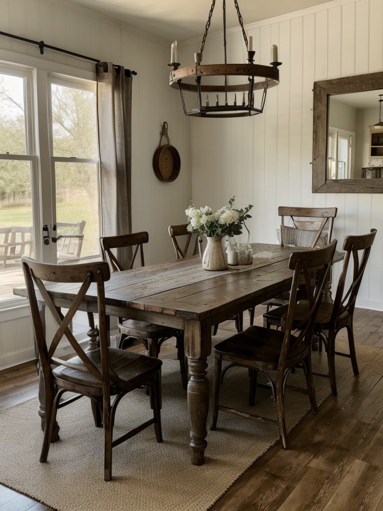 farmhouse-dining-room-ideas-distressed-dining-table-vintage-inspired-decor-rustic-charm
