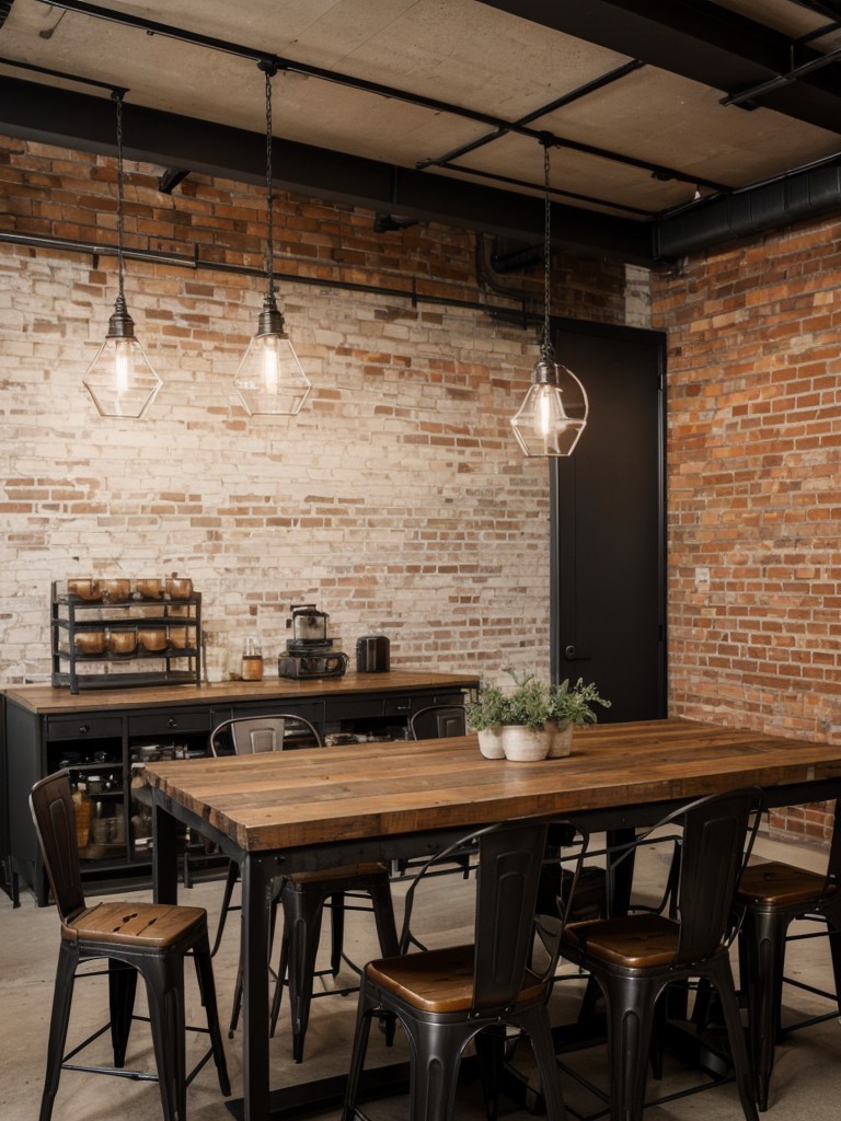 industrial-chic-dining-room-exposed-brick-walls-metal-furniture-salvaged-materials-that-create-raw-edgy-aesthetic