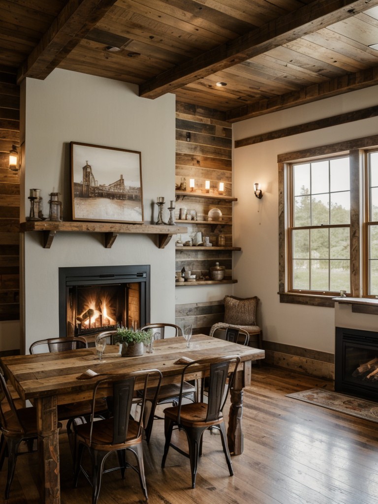rustic-farmhouse-dining-room-reclaimed-wood-furniture-vintage-decor-cozy-fireplace-charming-inviting-ambiance