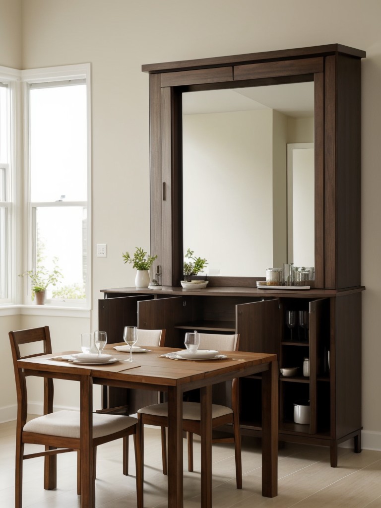 small-dining-room-ideas-maximizing-space-including-folding-tables-built-storage-mirrors-to-create-illusion-larger-area