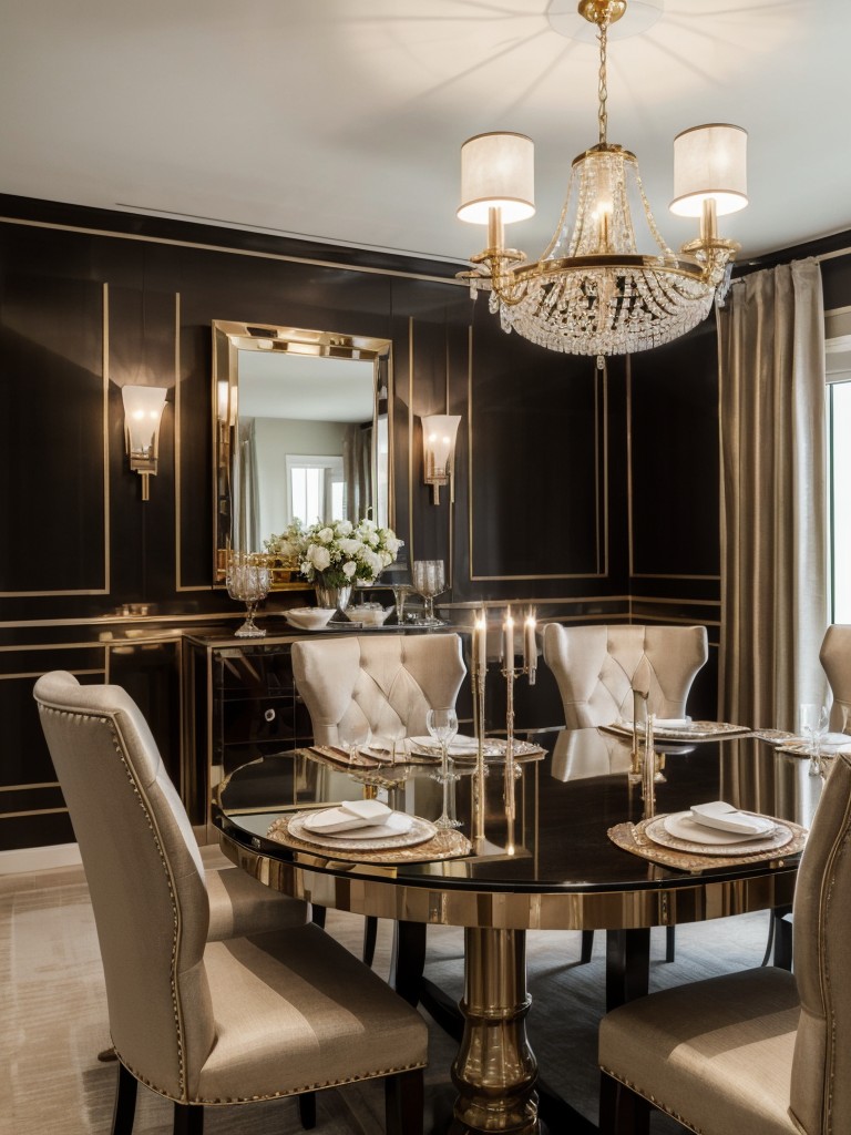 glamorous-dining-room-ideas-luxurious-fabrics-statement-lighting-metallic-accents