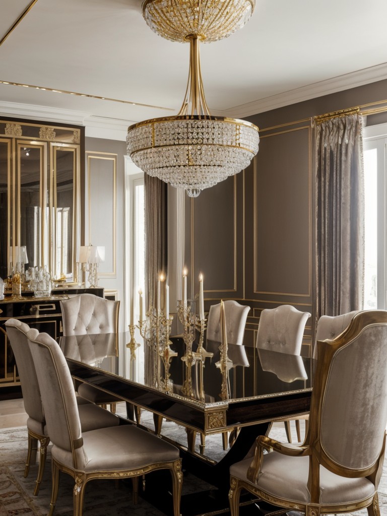 glamorous-dining-room-ideas-luxurious-materials-like-velvet-crystal-chandeliers-metallic-accents-silver-gold