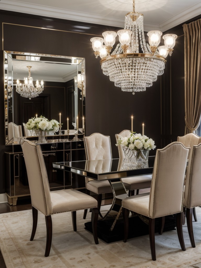 glamorous-dining-room-ideas-touch-luxury-sophistication-incorporating-crystal-chandeliers-velvet-dining-chairs-mirrored-accents