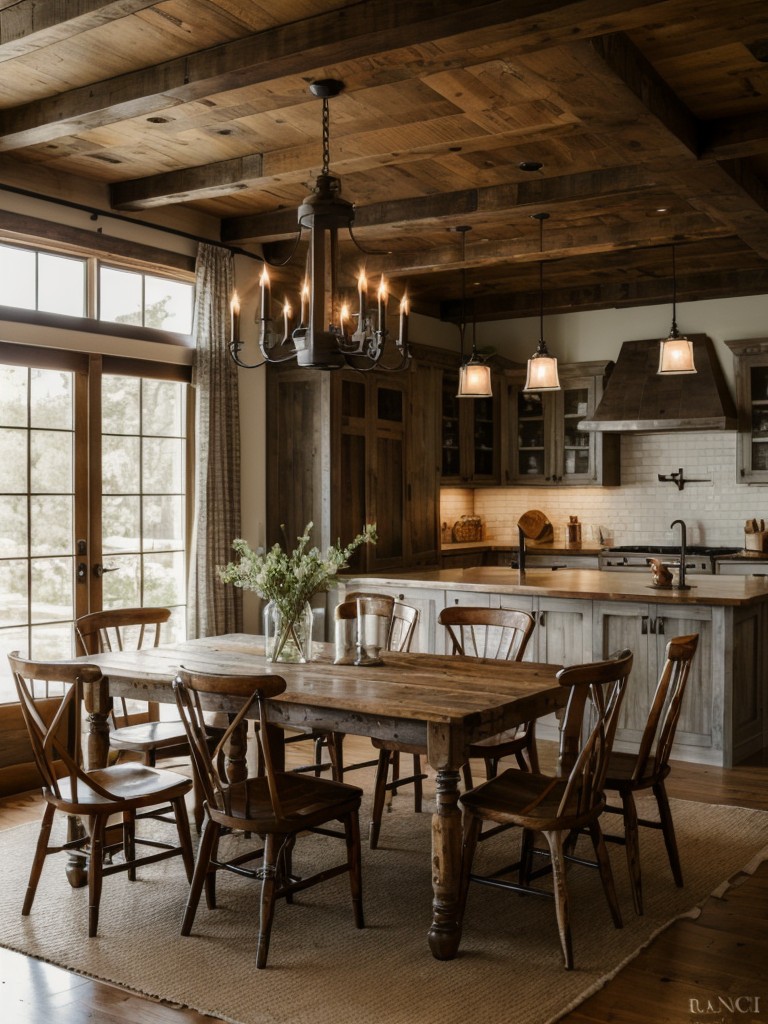 farmhouse-inspired-dining-room-ideas-rustic-yet-refined-aesthetic-featuring-reclaimed-wood-furniture-vintage-accents