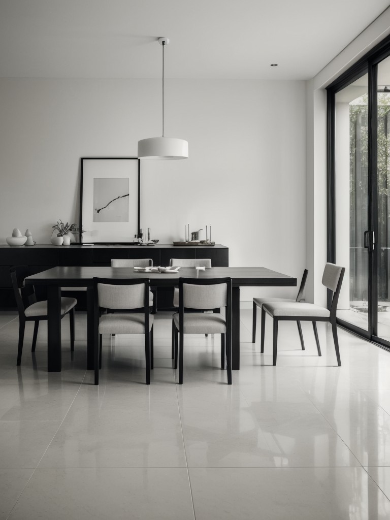 minimalist-dining-room-design-monochromatic-color-scheme-sleek-furniture-minimal-decor