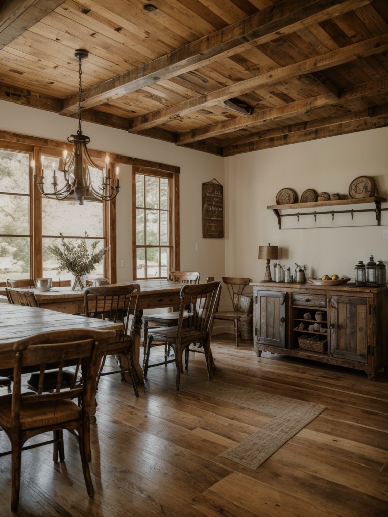 rustic-farmhouse-dining-room-distressed-wood-furniture-vintage-accents-cozy-inviting-atmosphere