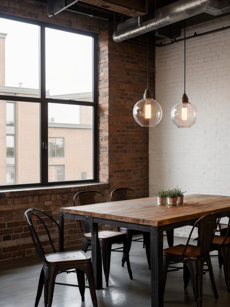 industrial-dining-room-ideas-raw-edgy-aesthetic-incorporating-exposed-brick-walls-metal-accents-reclaimed-wood-furniture-urban-loft-feel
