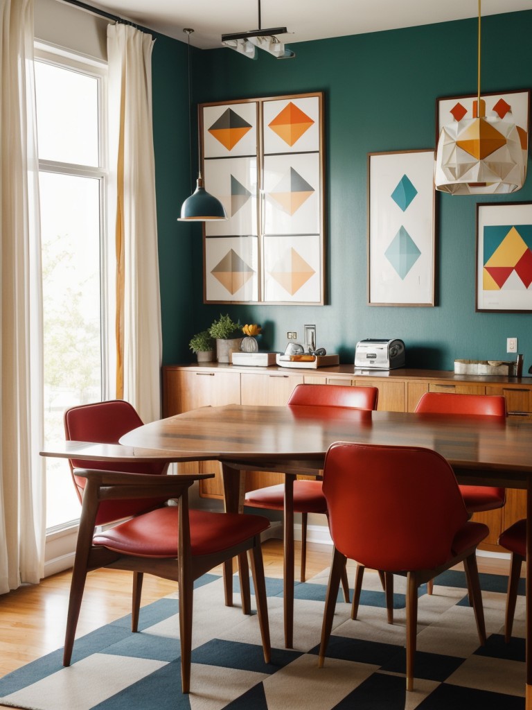 mid-century-modern-dining-room-ideas-combining-retro-elements-contemporary-twist-using-iconic-furniture-designs-bold-pops-color-geometric-patterns
