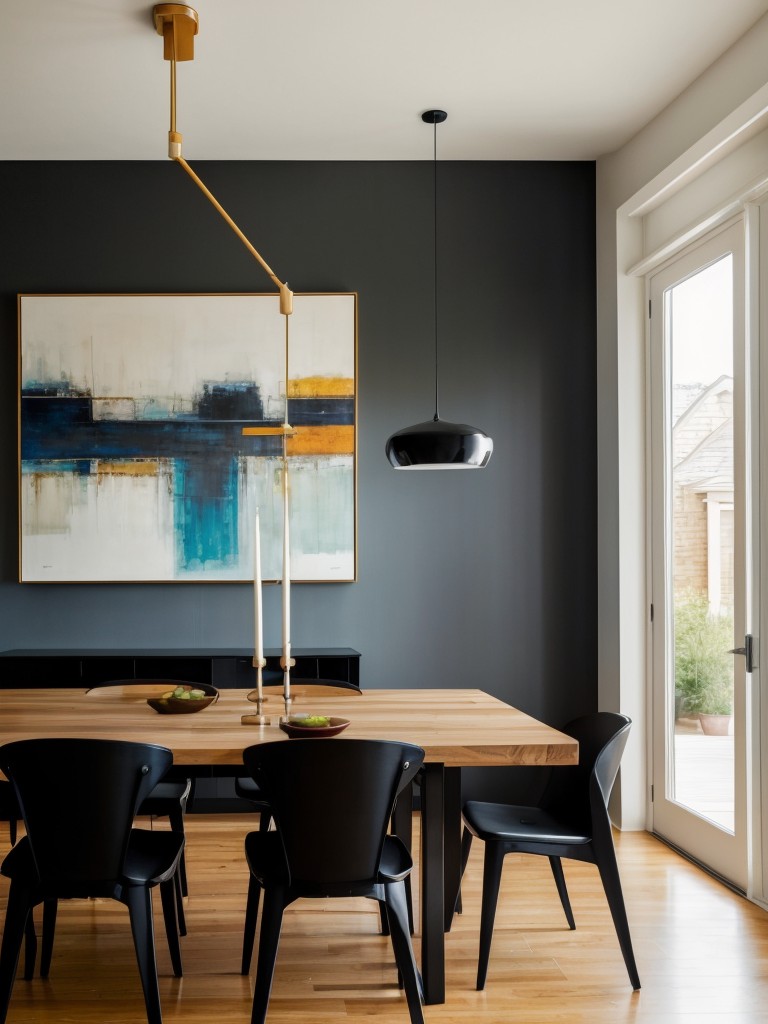 contemporary-dining-room-ideas-sleek-furniture-bold-color-accents-abstract-artwork