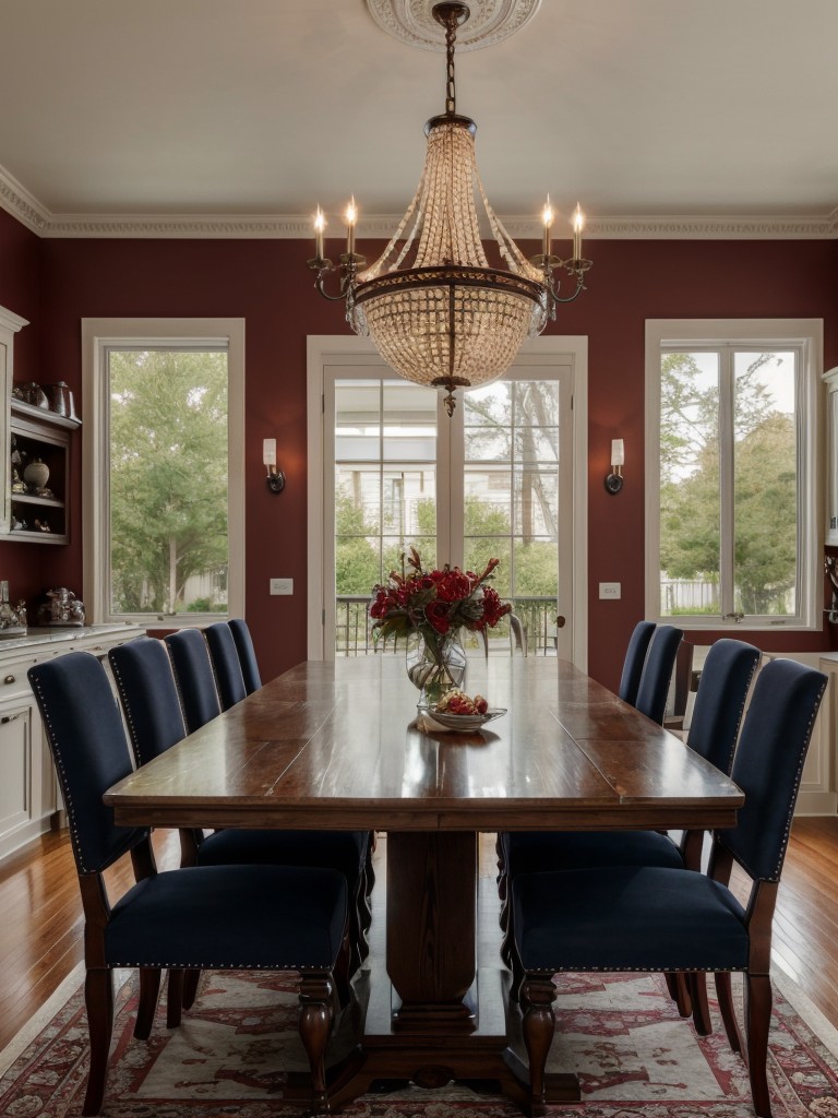 traditional-dining-room-ideas-classic-furnishings-elegant-chandeliers-rich-color-schemes-like-deep-red-navy-blue