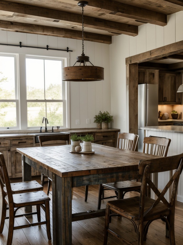 incorporate-farmhouse-style-dining-table-distressed-finish-sturdy-wooden-chairs-authentic-look