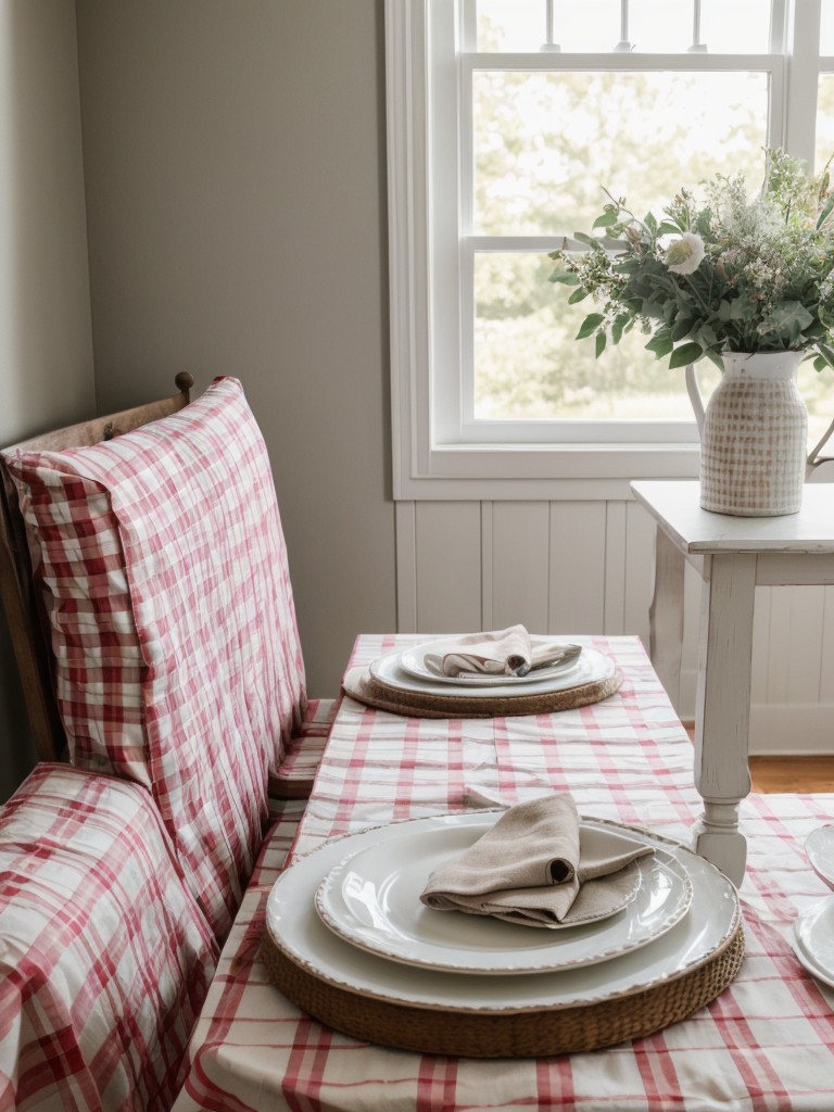 use-gingham-plaid-patterns-tablecloth-seat-cushions-to-create-casual-inviting-farmhouse-vibe