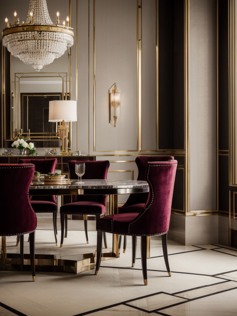 art-deco-dining-room-ideas-luxurious-velvet-seating-geometric-patterns-glamorous-accessories