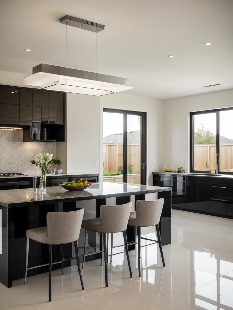 contemporary-dining-room-ideas-sleek-high-gloss-finishes-statement-lighting-mix-materials-like-glass-metal