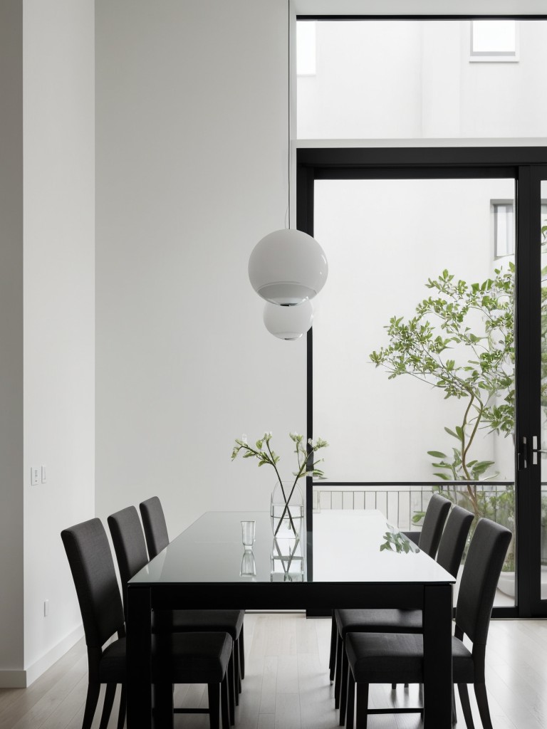minimalist-dining-room-ideas-sleek-glass-table-monochromatic-color-scheme-simple-geometric-artwork