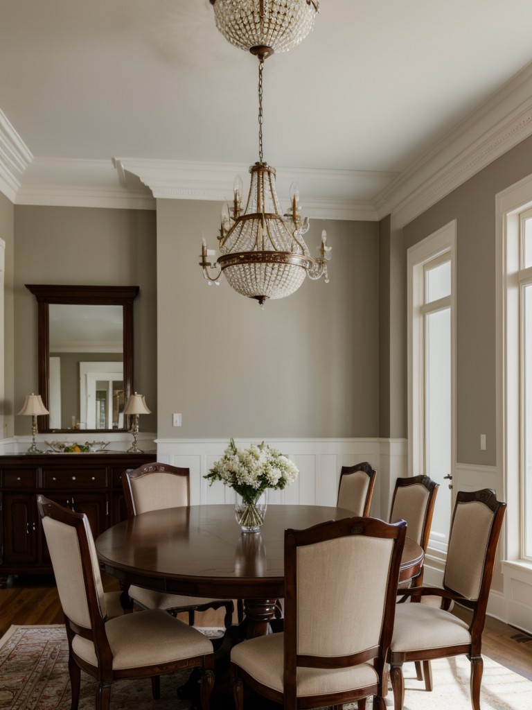 traditional-dining-room-ideas-elegant-crown-molding-classic-dining-set-refined-lighting-options