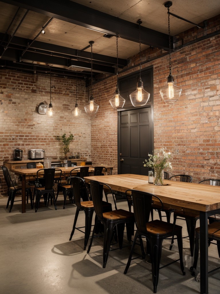 industrial-style-dining-room-exposed-brick-walls-metal-furniture-edison-bulb-lighting-chic-urban-aesthetic