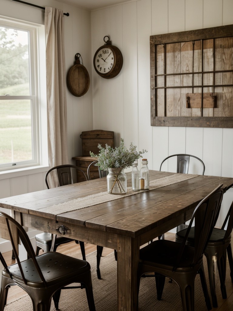 farmhouse-dining-room-ideas-rustic-farmhouse-table-mismatched-chairs-vintage-inspired-decor-cozy-inviting-ambiance