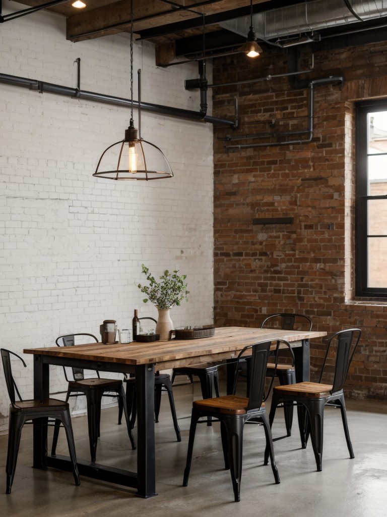 industrial-dining-room-ideas-exposed-brick-walls-metal-furniture-raw-unfinished-elements