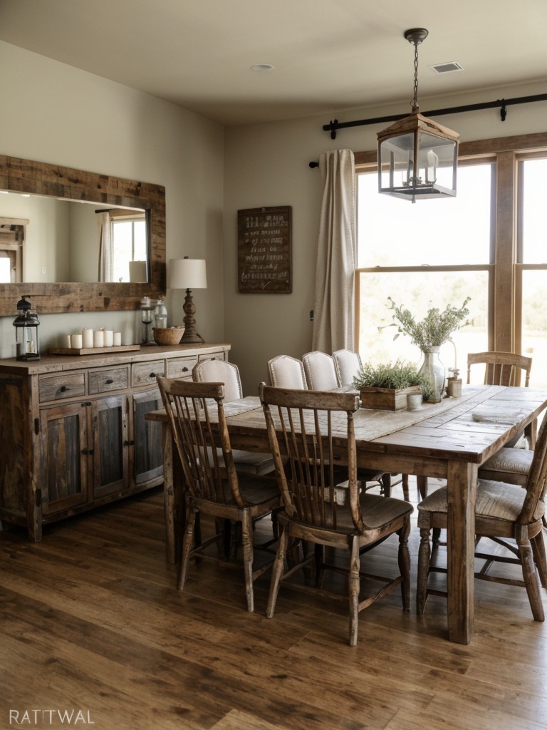 rustic-farmhouse-dining-room-ideas-distressed-wood-furniture-neutral-color-palette-vintage-decor-accents