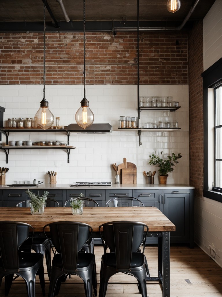 industrial-dining-room-ideas-exposed-brick-walls-metal-furniture-accents-edison-bulb-pendant-lights-stylish-edgy-aesthetic