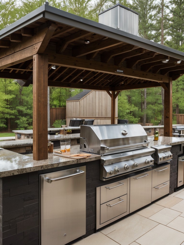 outdoor-kitchen-ideas-ultimate-backyard-cooking-experience-complete-built-grill-countertop-space-dining-area-entertaining-guests