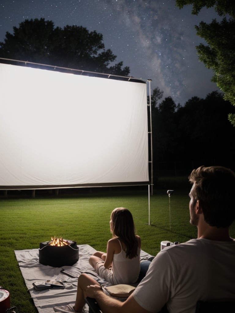 how-to-make-homemade-outdoor-movie-screen-using-white-sheet-projector-fun-movie-nights-under-stars
