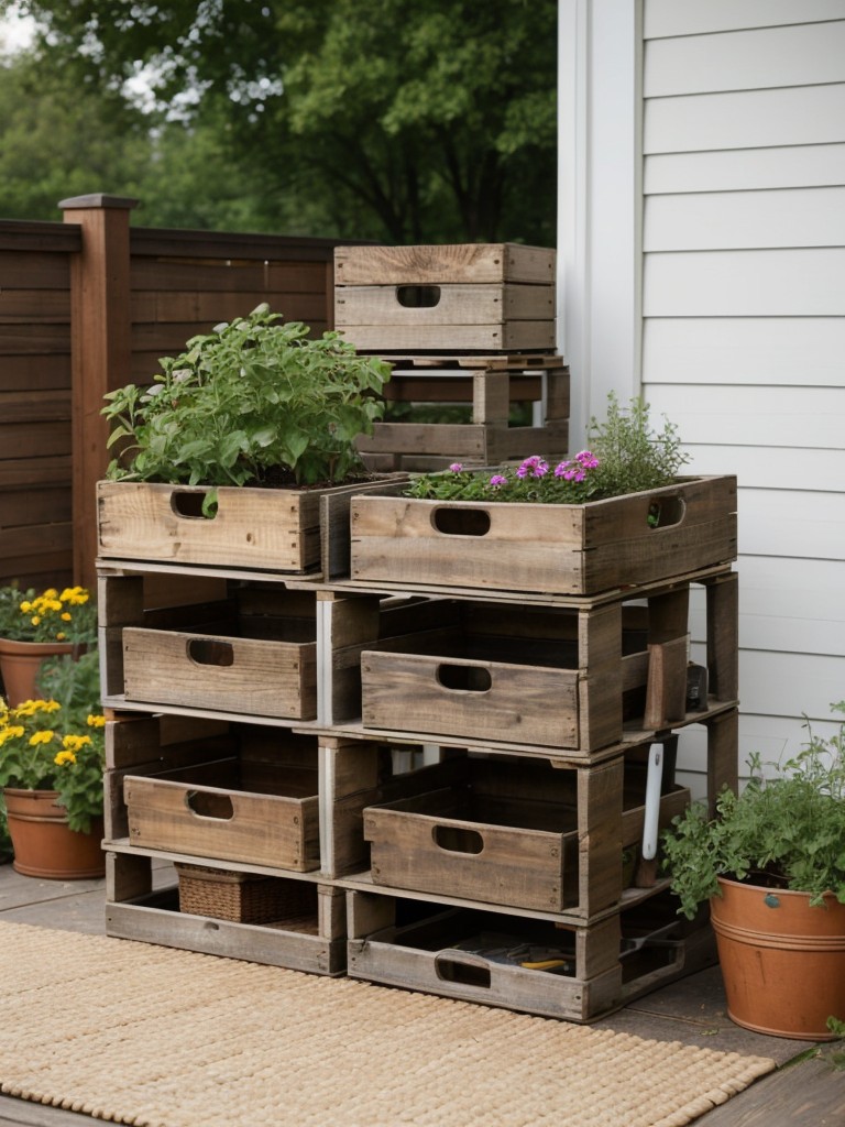 tips-repurposing-old-wooden-crates-stylish-storage-solutions-gardening-tools-outdoor-toys