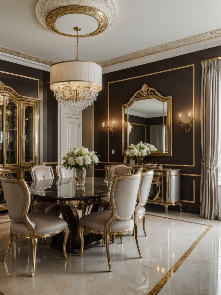 glamorous-dining-room-ideas-luxurious-furniture-metallic-accents-touch-opulence