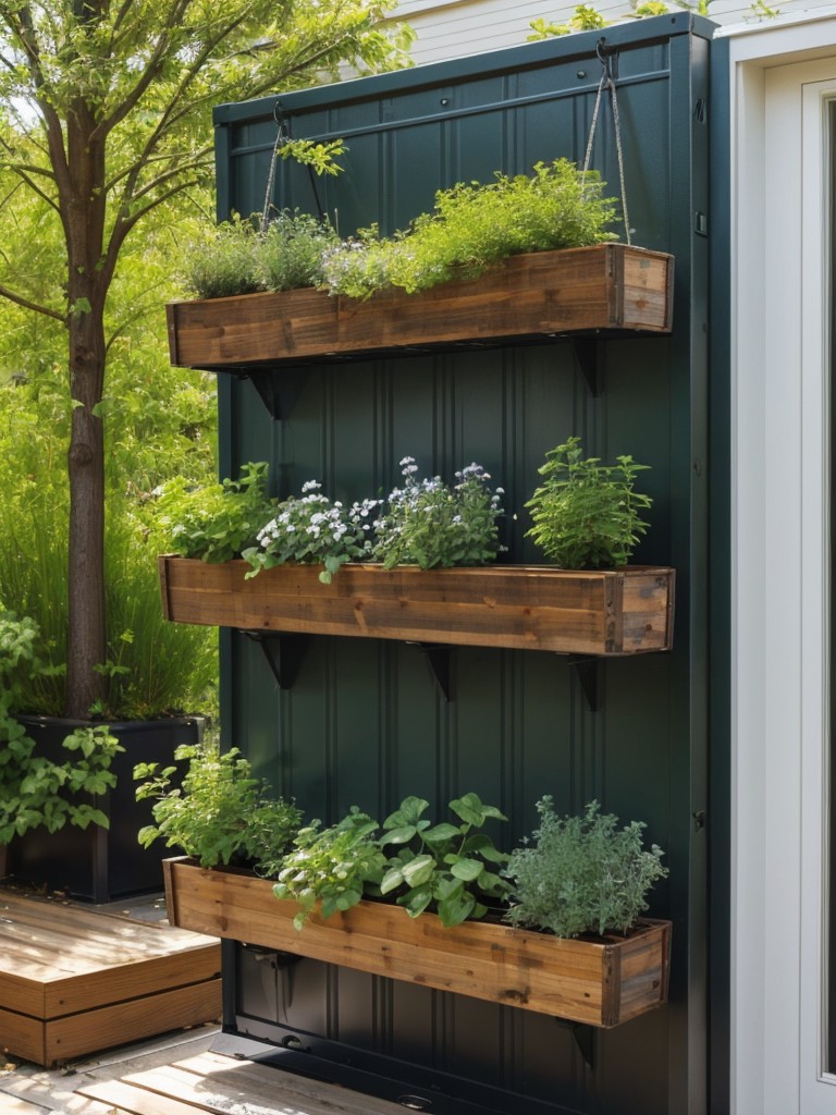 design-vertical-garden-using-repurposed-containers-hanging-planters-to-maximize-space-add-visual-interest