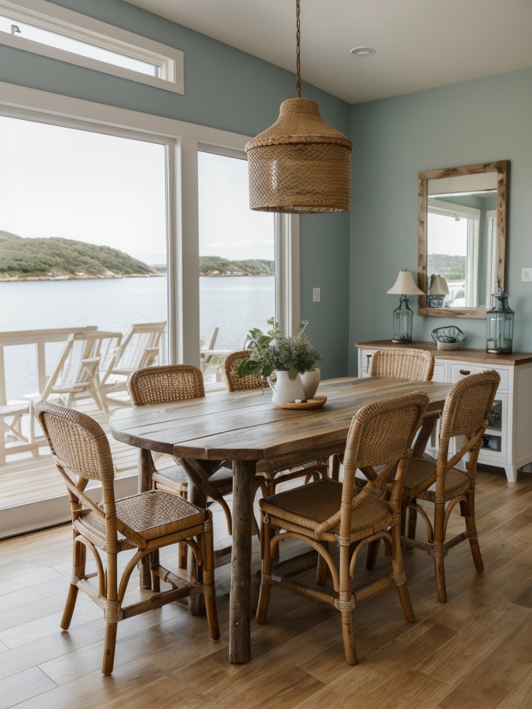 coastal-inspired-dining-room-ideas-nautical-elements-light-colors-natural-materials-like-rattan-driftwood