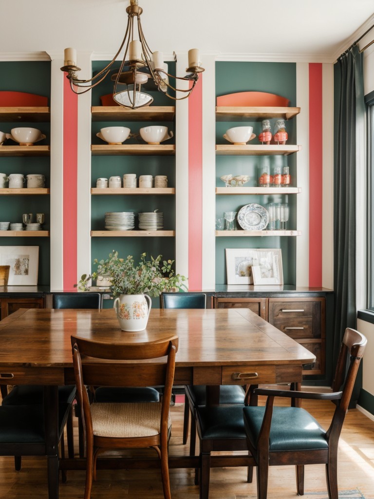 eclectic-dining-room-inspiration-featuring-mix-different-styles-patterns-colors-combining-vintage-pieces-modern-elements-unique-vibrant-space