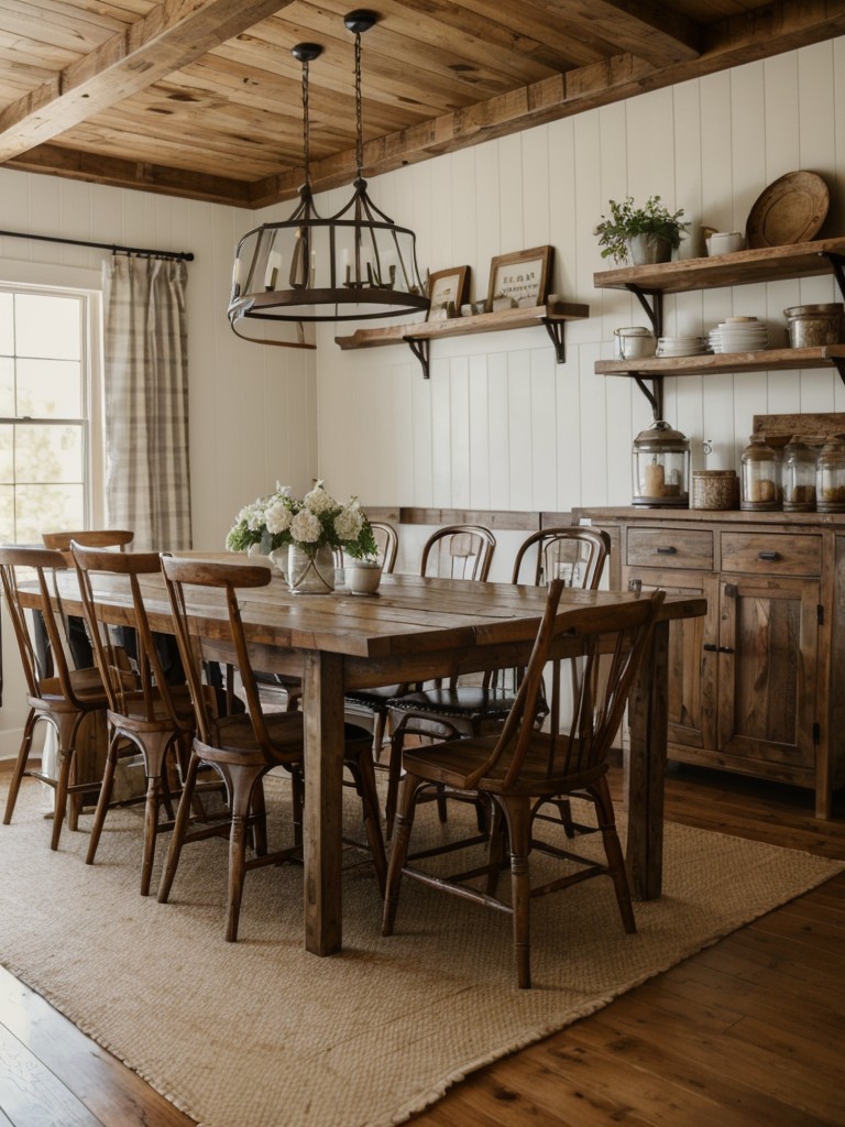 farmhouse-dining-room-design-ideas-incorporating-rustic-wood-furniture-vintage-inspired-decor-charming-country-aesthetic-cozy-atmosphere