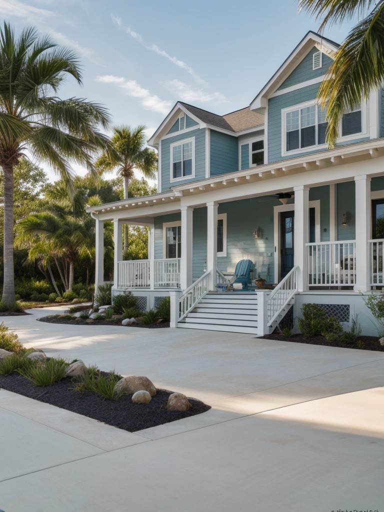 coastal-frontyard-design-ideas-nautical-accents-seashells-beach-inspired-colors-refreshing-relaxed-coastal-vibe