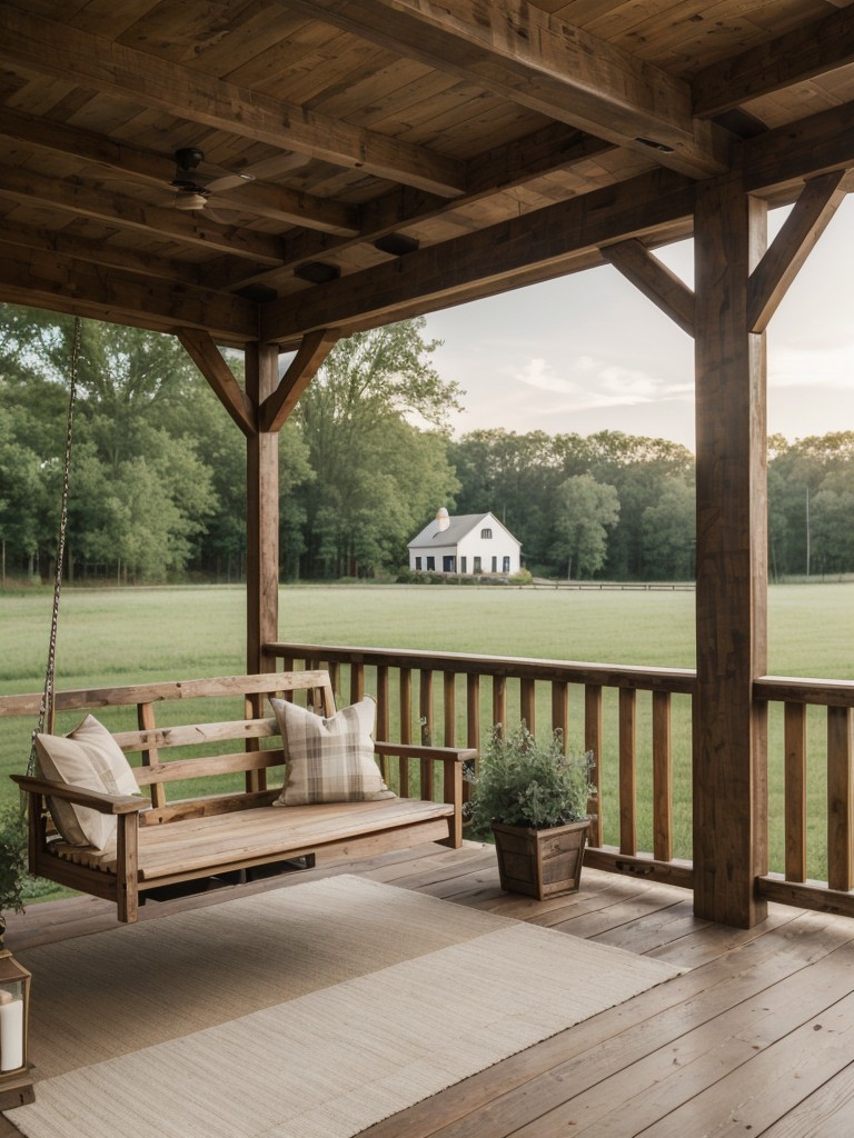 farmhouse-frontyard-concept-featuring-rustic-wooden-porch-swing-farmhouse-signs-traditional-white-picket-fence