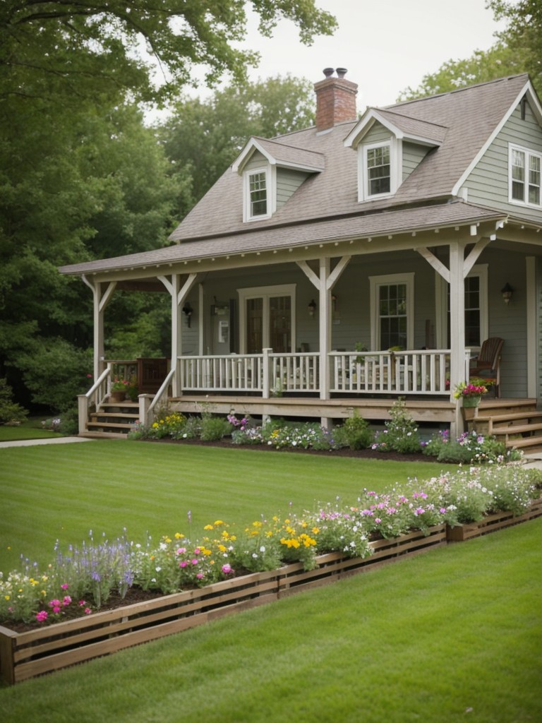 cottage-style-backyard-garden-ideas-charming-flower-bed-picket-fence-quaint-wooden-bench
