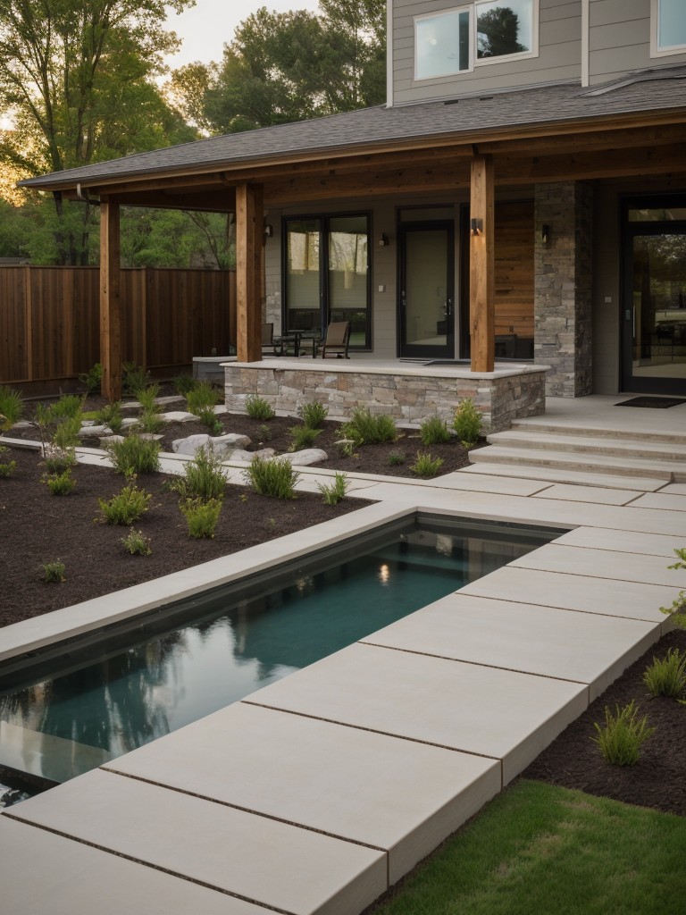 incorporate-natural-materials-like-stone-wood-to-create-modern-yet-inviting-frontyard-landscape