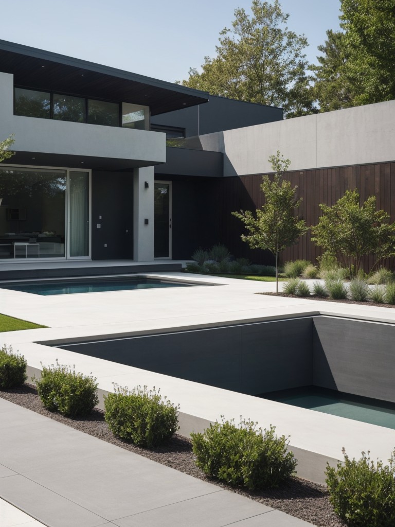 contemporary-frontyard-ideas-minimalist-approach-focusing-clean-lines-geometric-shapes-monochromatic-color-scheme-sleek-sophisticated-look