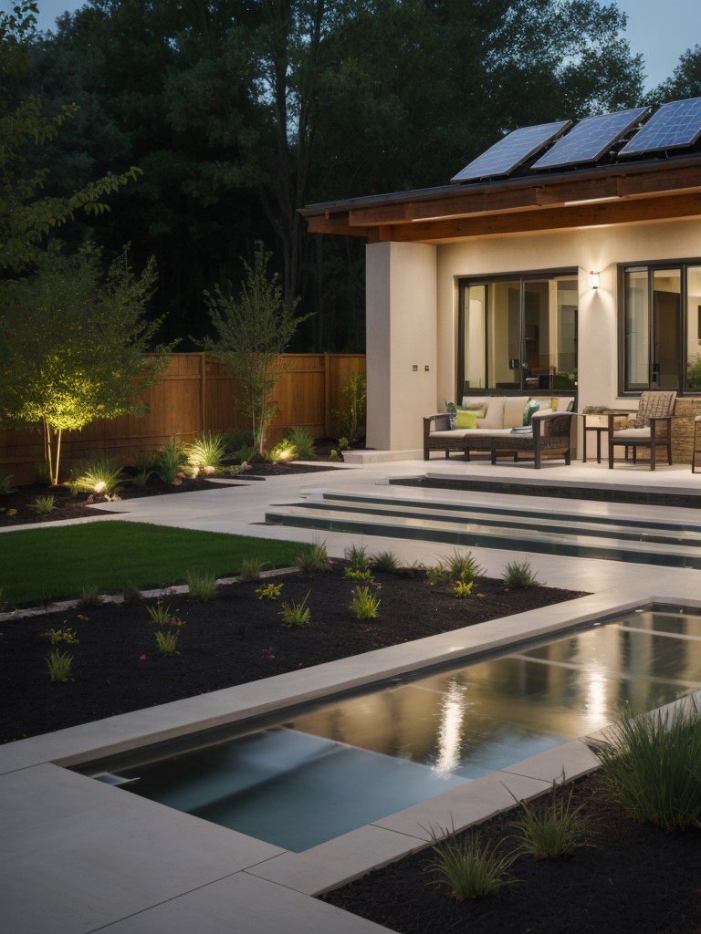 incorporate-eco-friendly-elements-into-your-frontyard-design-installing-rainwater-harvesting-system-solar-powered-outdoor-lighting